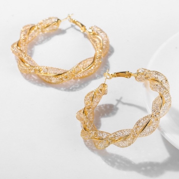 New 18K gold plated twist earrings - Picture 3 of 4